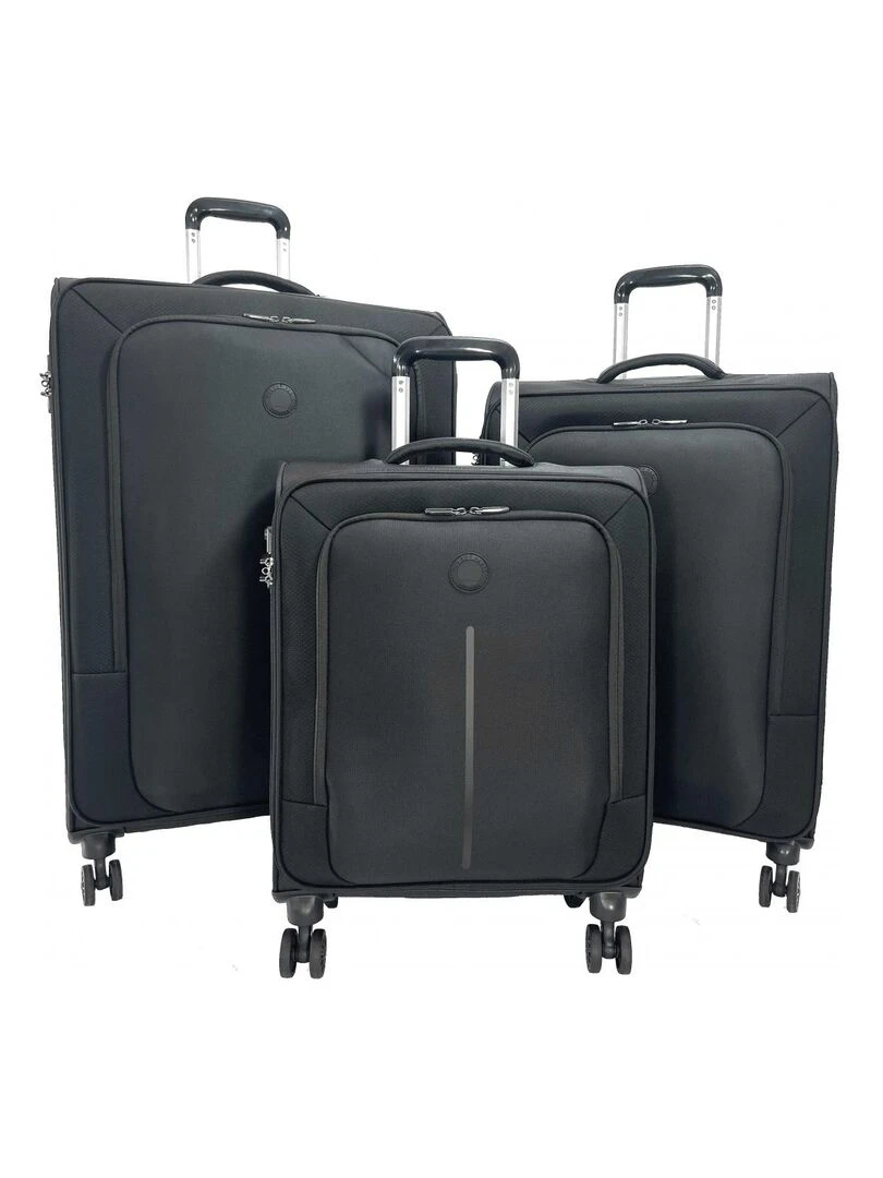 Lot 3 valises souples Caracas dont une valise cabine ABS Noir