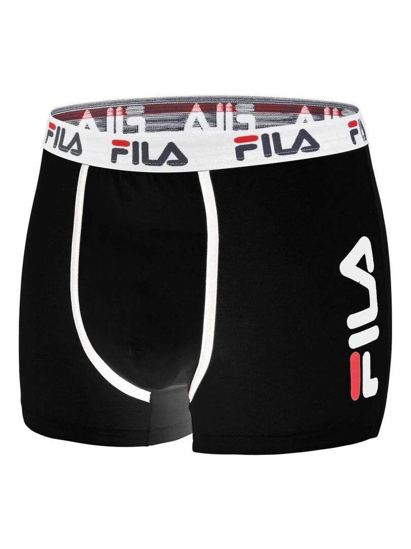 Lot de 4 Boxers Coton homme FU5040 Uni Fila   Noir Bleu
