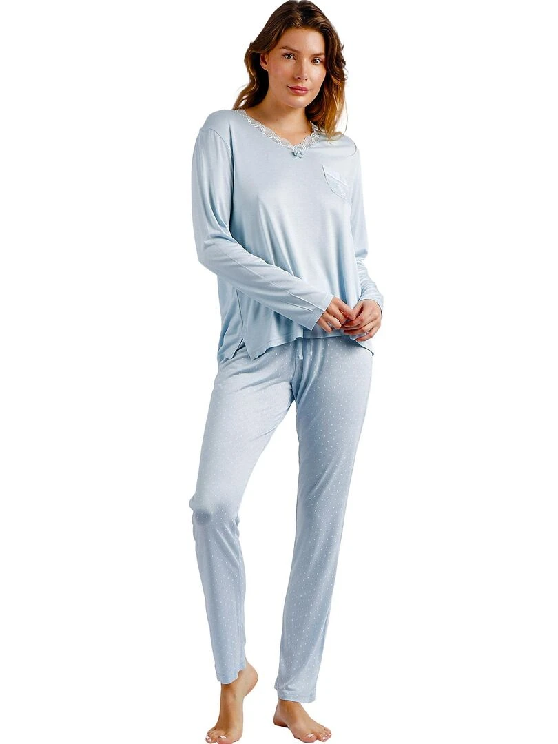 Pyjama pantalon et haut Soft Secret Bleu