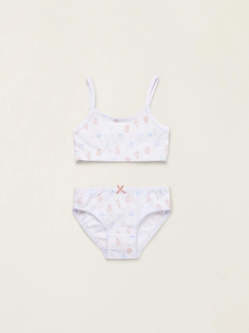 Brassière et Culotte en Coton Fille 'Princesses Disney' DISNEY Blanc