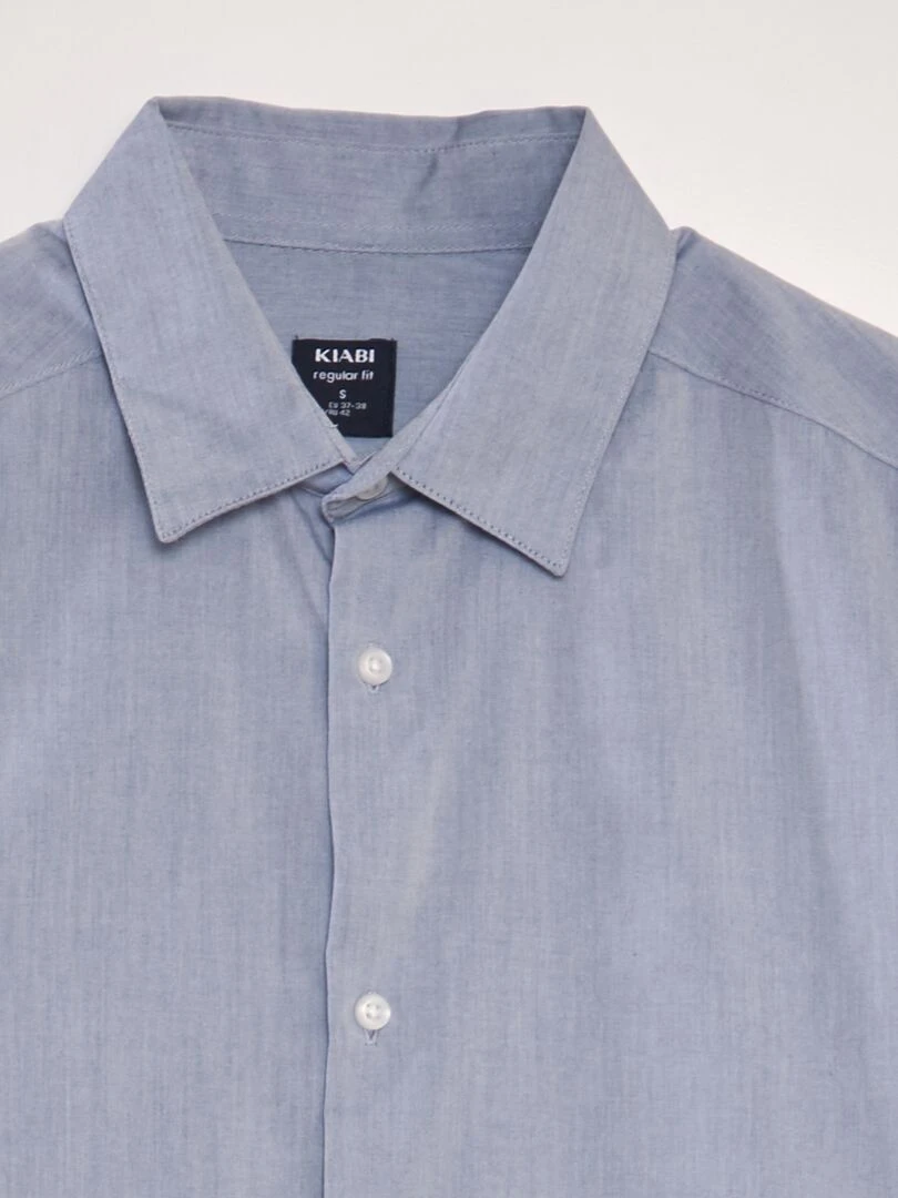 Chemise classique unie   Bleu