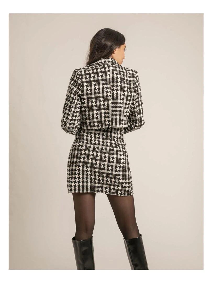 Veste courte motifs USMALIA Noir