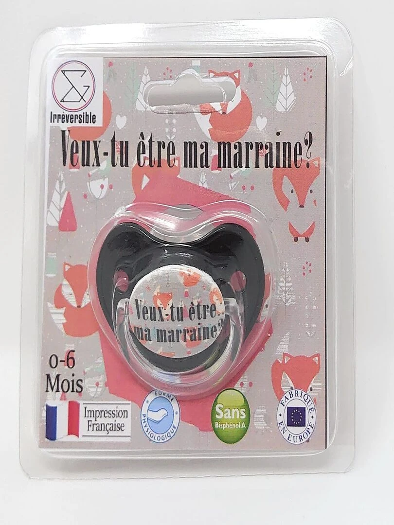 Sucette " Veux tu être ma marraine ? "   Rouge
