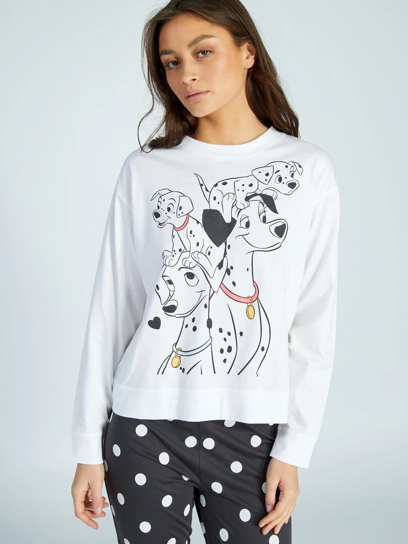 Pyjama long 'Dalmatien' 2 pièces Blanc dalmatien