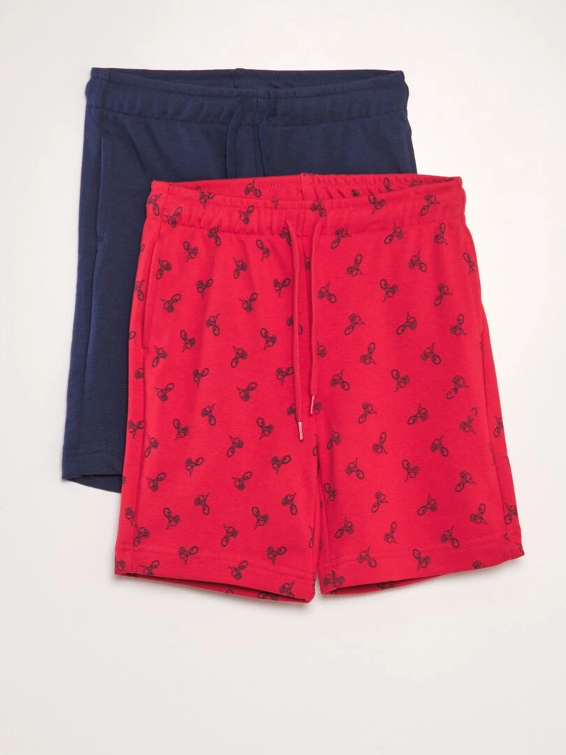 Lot de 2 shorts en molleton fin Rouge