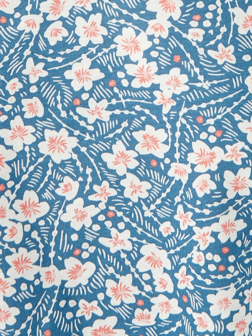 Tee shirt imprimé détails dentelle   Damart   Bleu