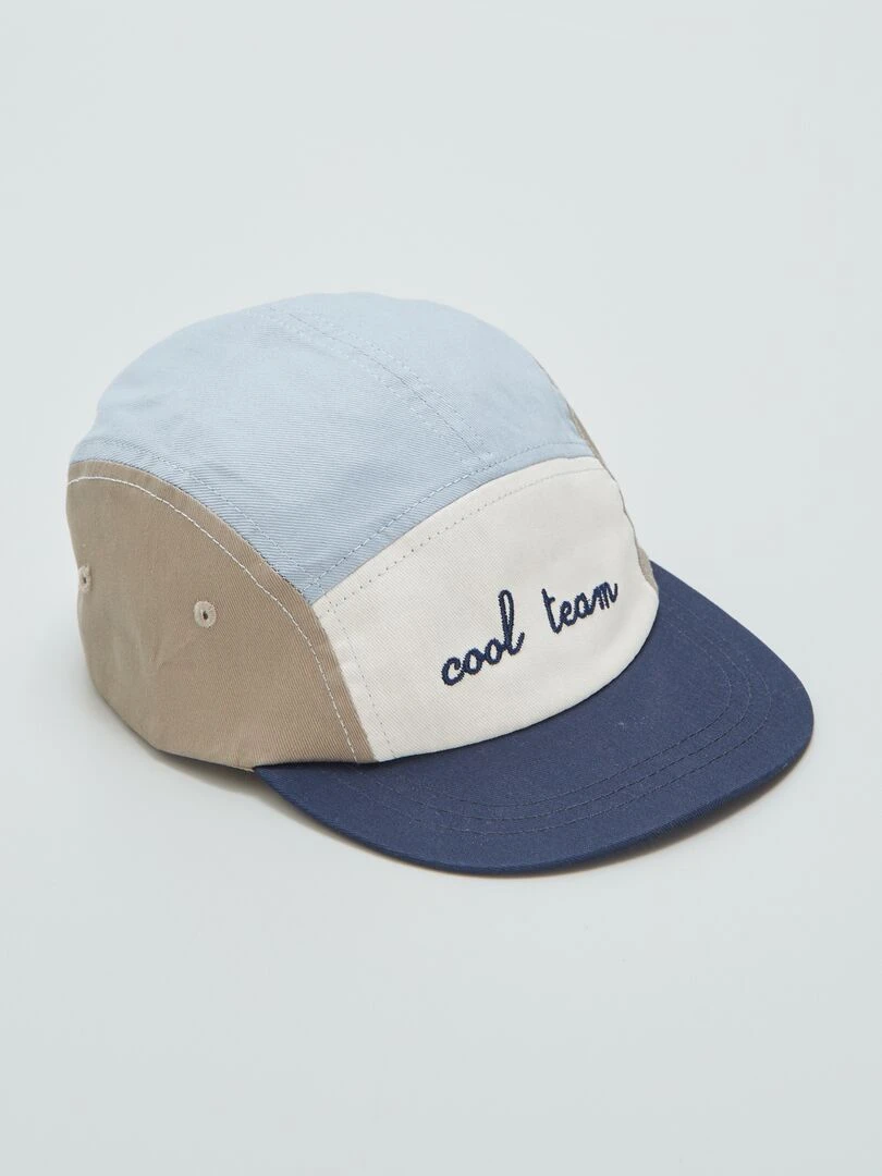 Casquette colorblock à imprimé Bleu