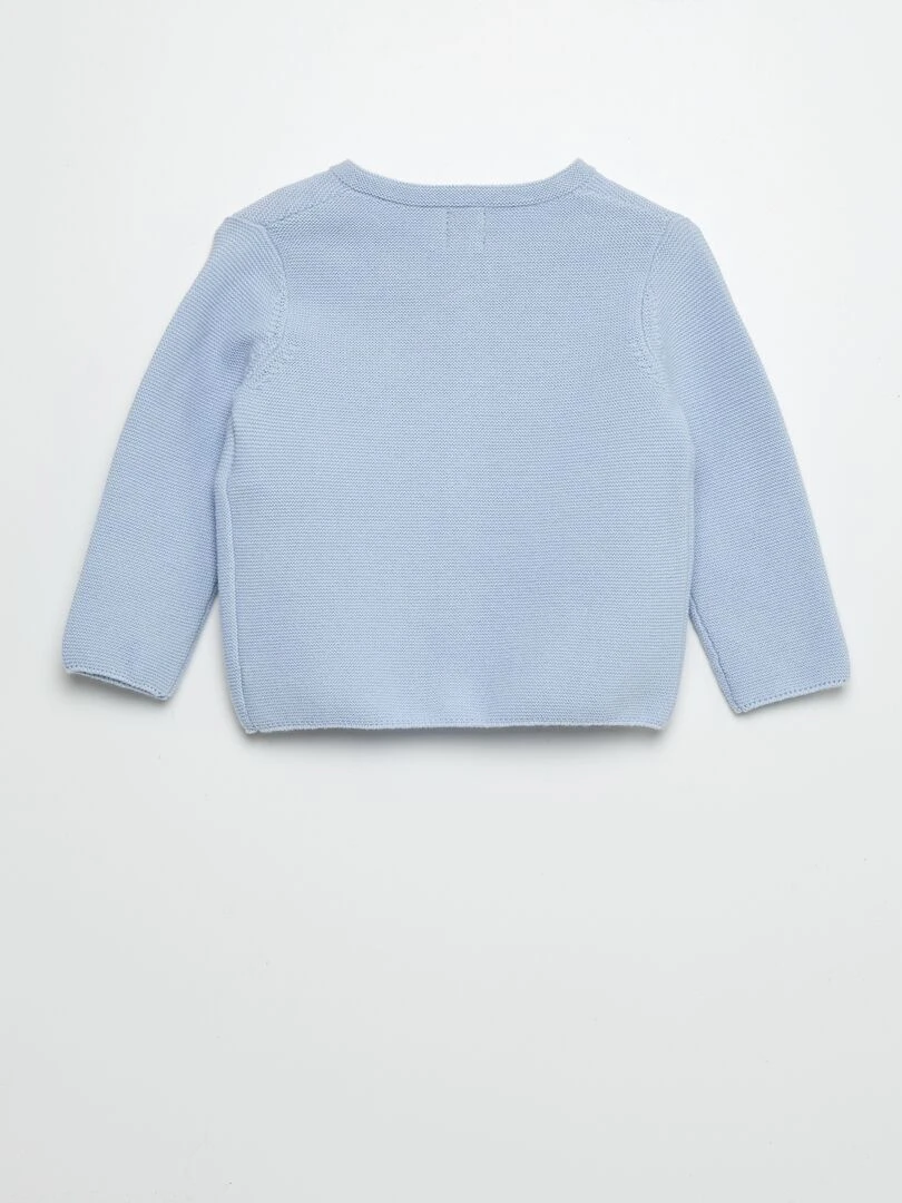 Gilet fin en point mousse Bleu