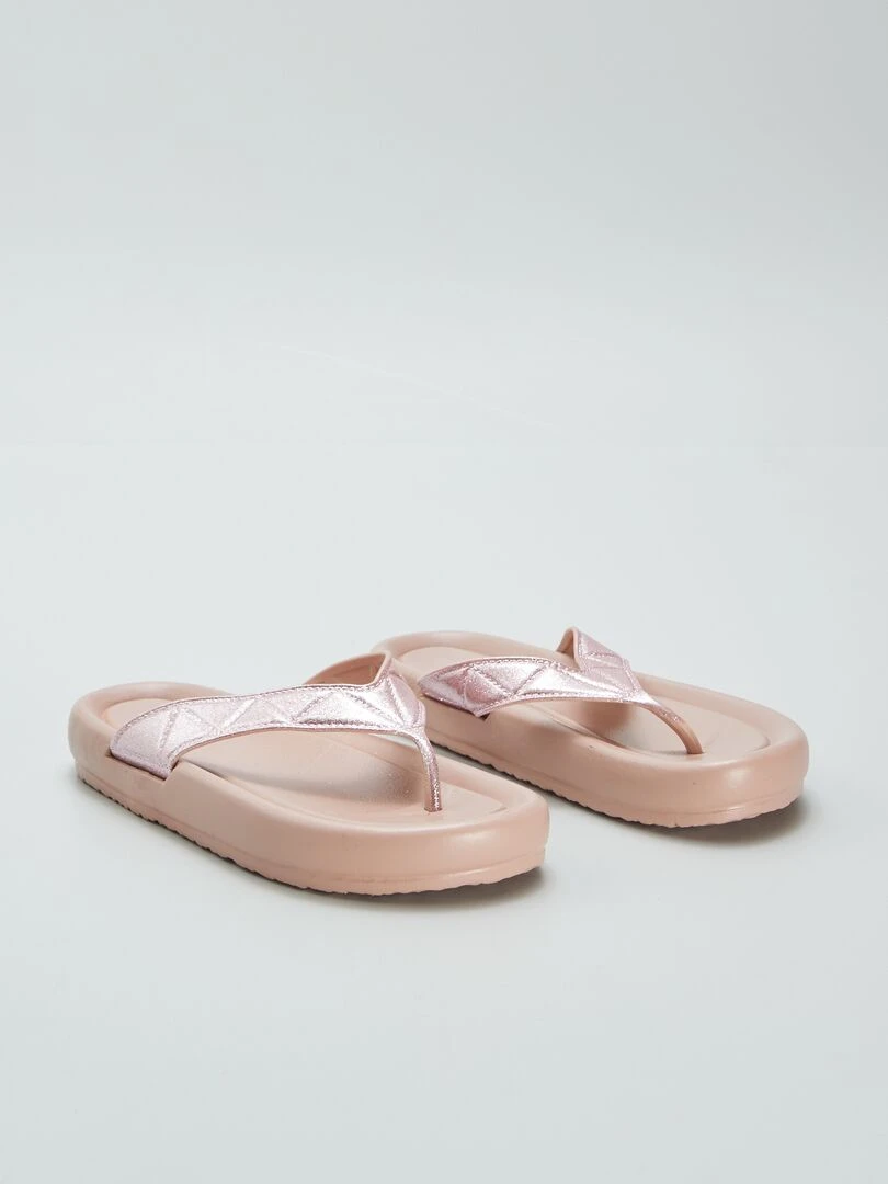 Tongs à paillettes Rose