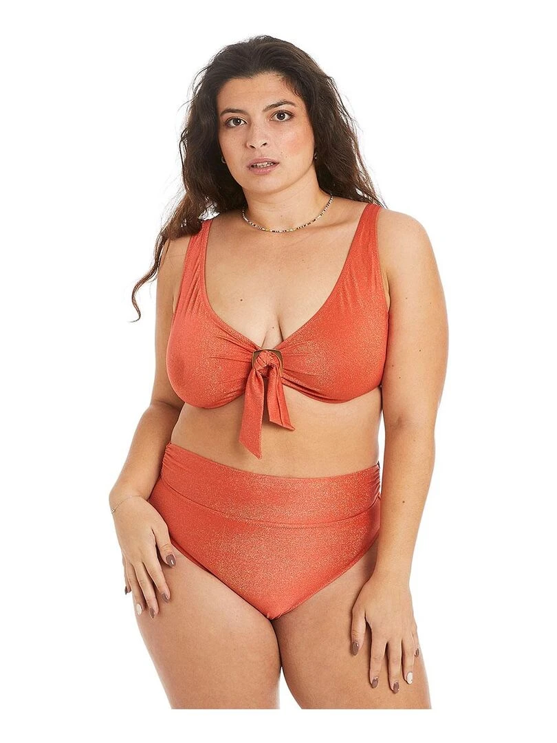 Culotte haute de bain MAUI   Camille Cerf & Pomm'Poire   Orange