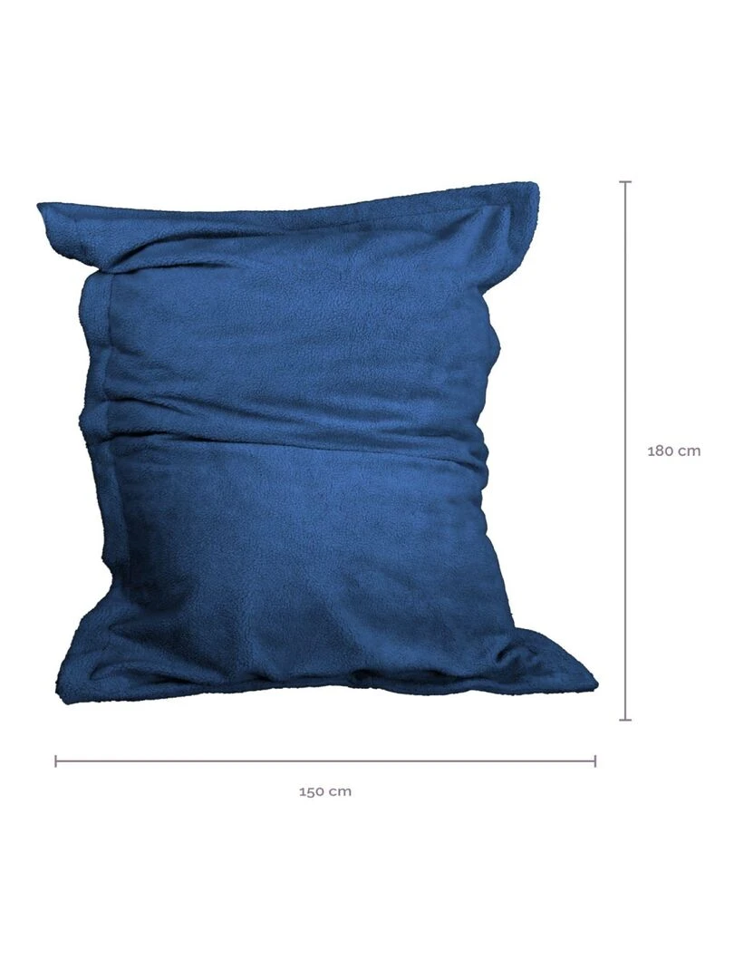 Pouf géant XXL  fauteuil d'intérieur déhoussable   Sherpa   Vivezen   Bleu marine