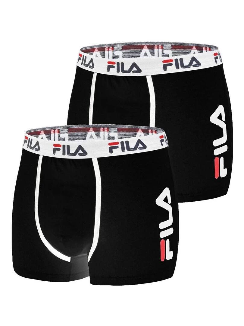 Lot de 2 Boxers coton homme FU5040 Uni Fila Noir