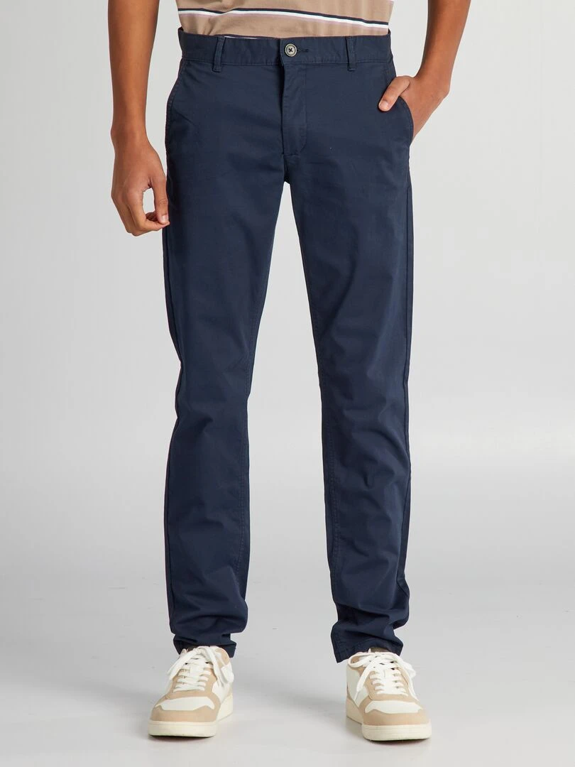 Chino slim L36 +1m90 bleu marine