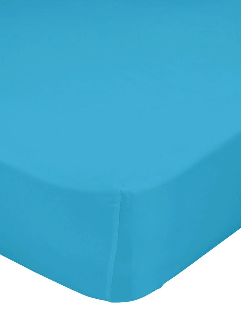 Drap housse Basic "Happyfriday" Bleu turquoise