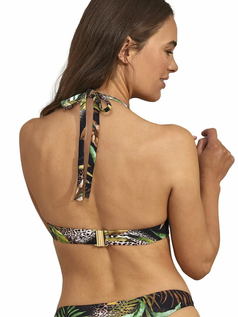 Haut maillot de bain triangle préformé dos nu Paradise Noir