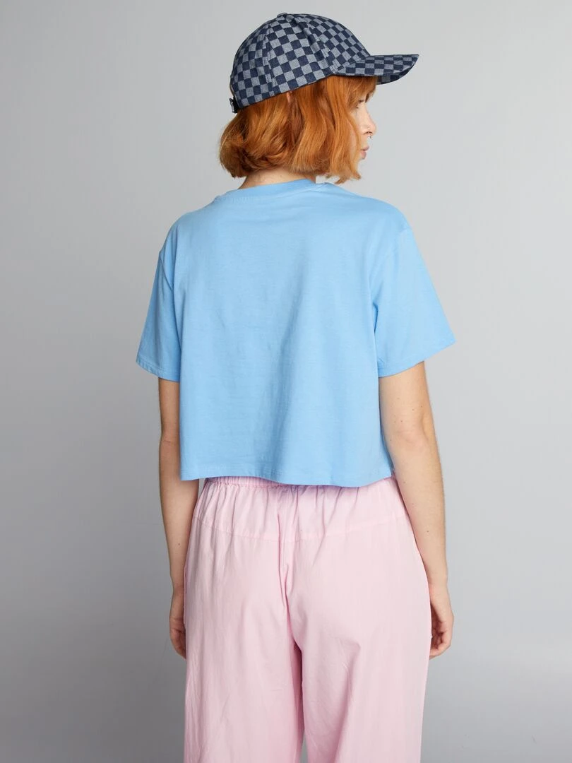 Crop top en jersey   Bleu