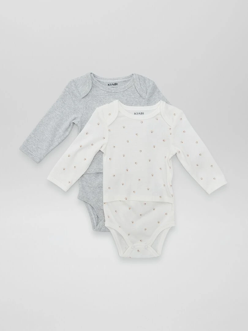 Lot de 2 bodies So Easy Gris/blanc