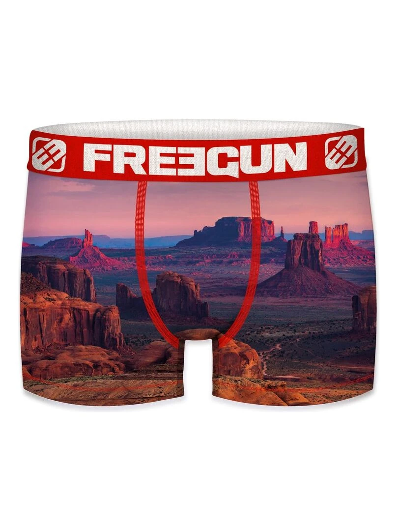 Lot de 5 boxers garçon en polyester recyclé Landscape Freegun   Bleu