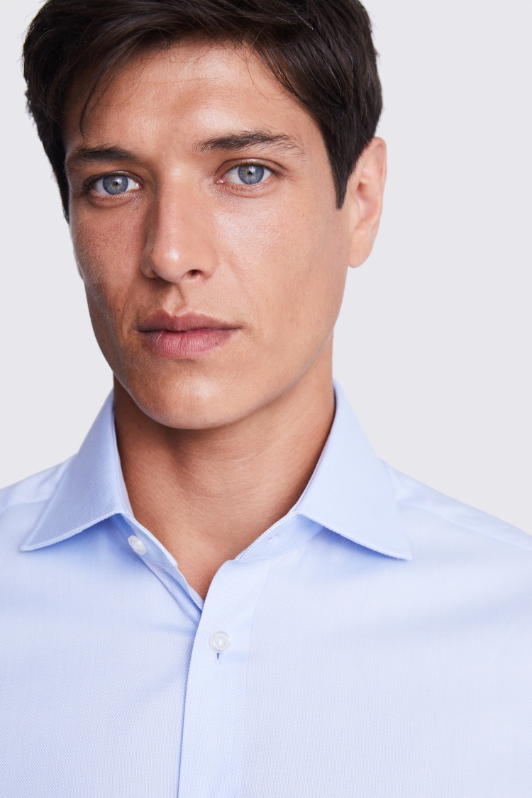 Tailored Fit Sky Dobby Stretch Shirt Buy Online at Moss