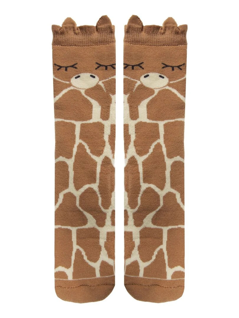 Chaussettes antidérapantes Girafe 27/34 Marron