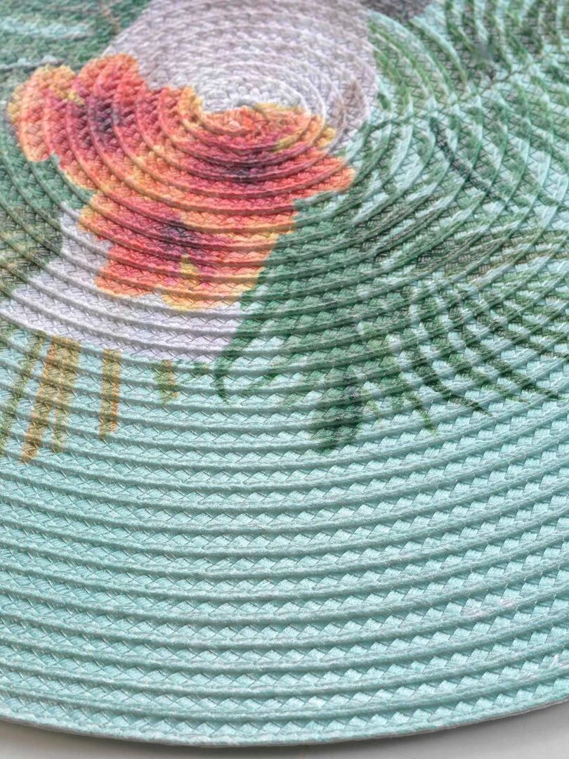 Set de table rond Alba le cacatoes Bleu
