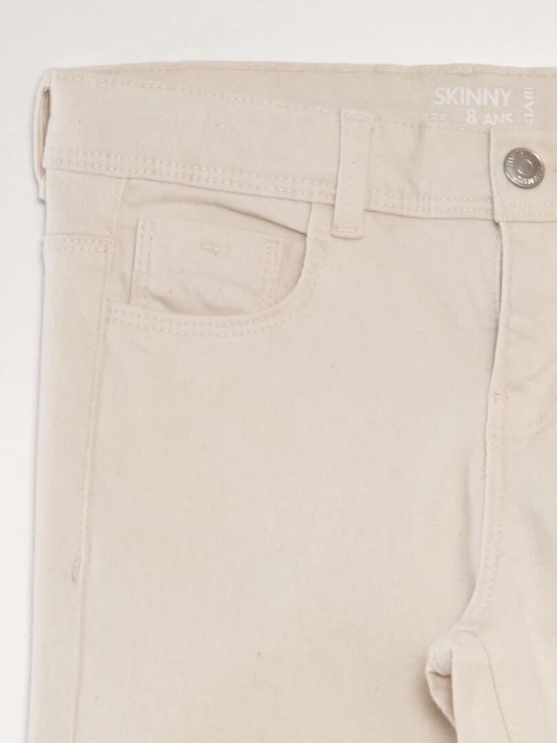 Pantacourt skinny à taille haute   Crème