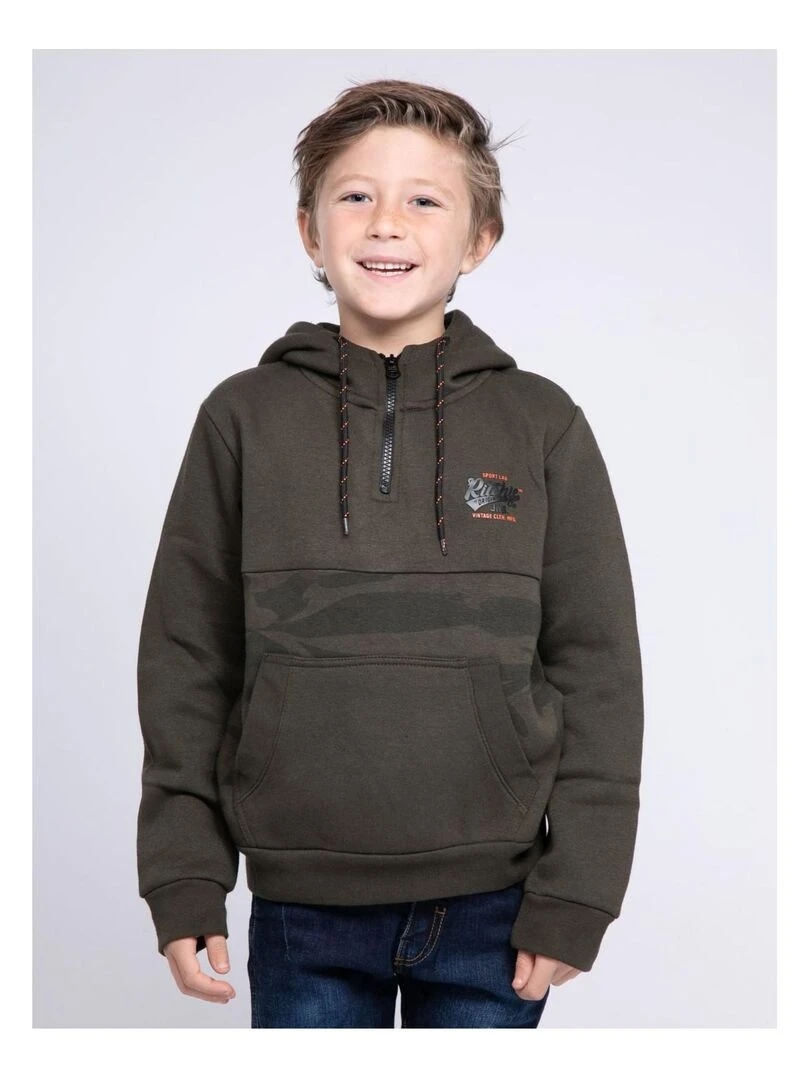 Sweat capuche WASKAL J Kaki
