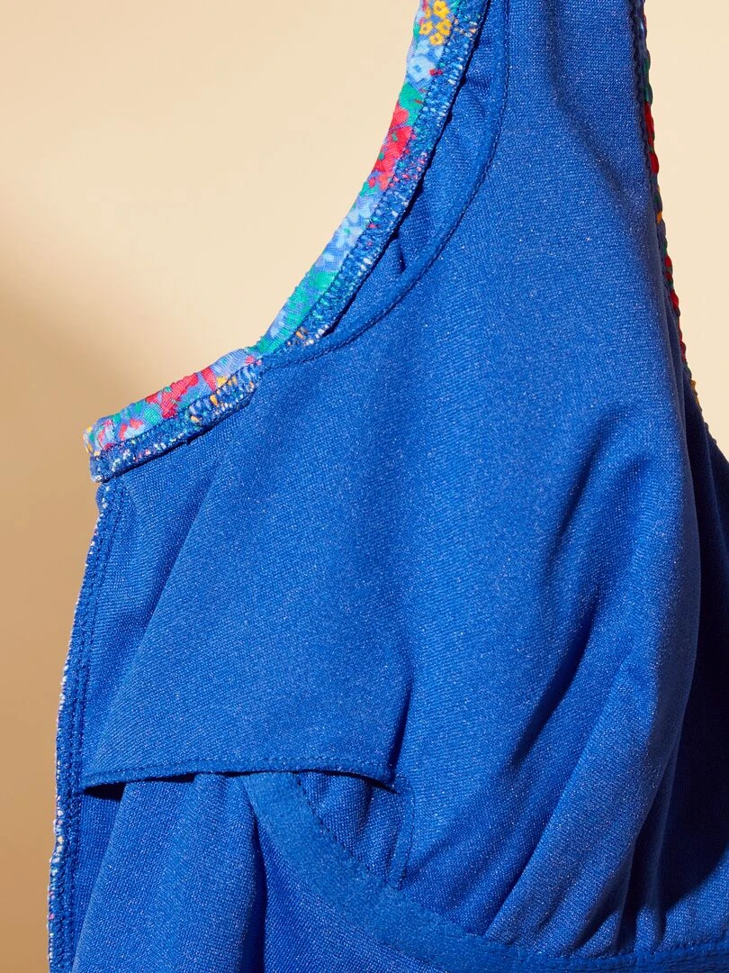 Maillot de bain 1 pièce post opératoire   Bleu imprimé