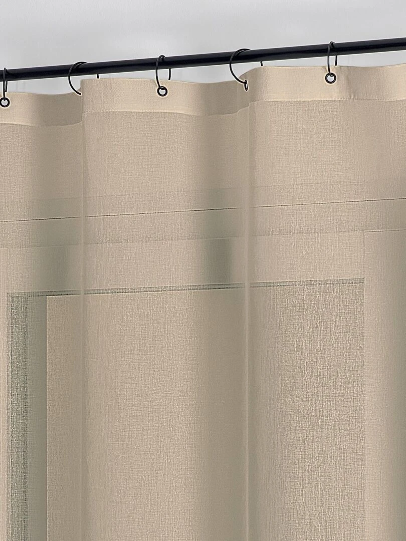 Voilage à anneaux noirs amovibles   Beige clair