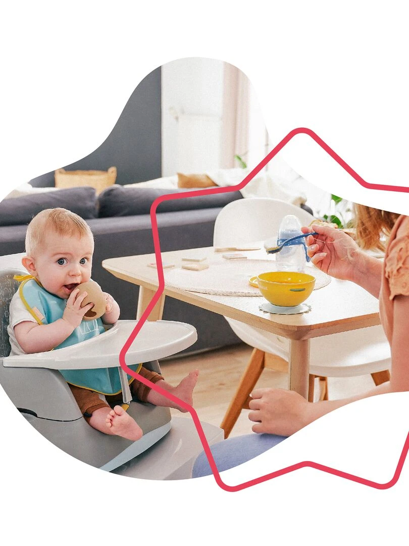 Lot de 3 bols avec couvercle 'Badabulle'   Bleu/jaune/rose