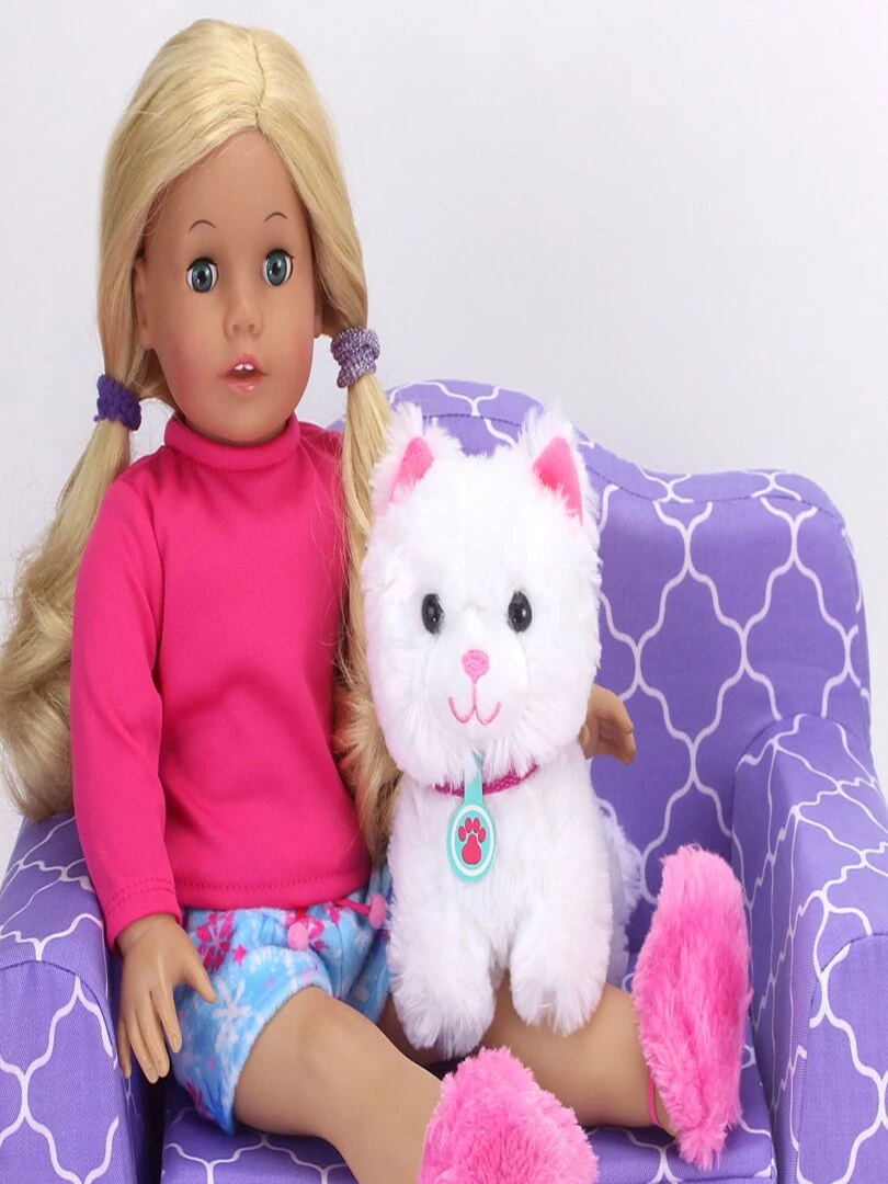 Sophia's par Teamson Kids Chat en peluche avec porte bébé et 8 accessoires interactifs pour poupées   N/A