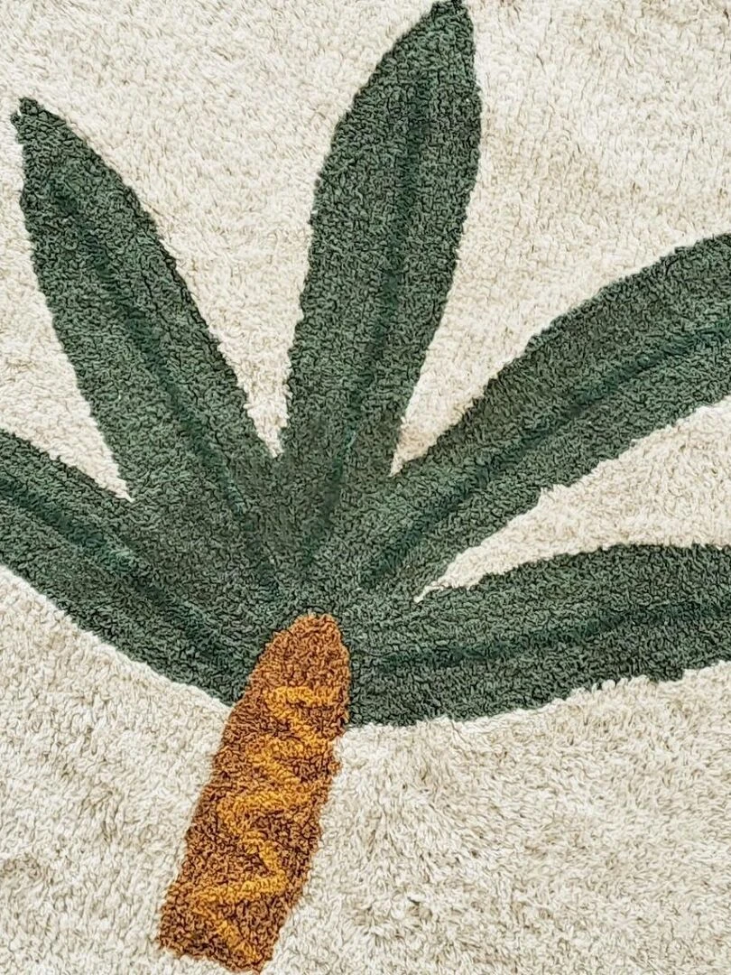 Future Home   Tapis enfant rond en coton tufté blanc   Blanc