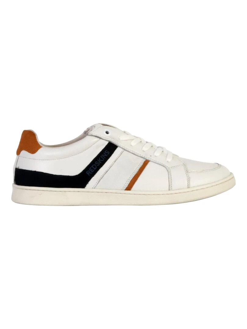 Basket Cuir Redskins Falko Blanc