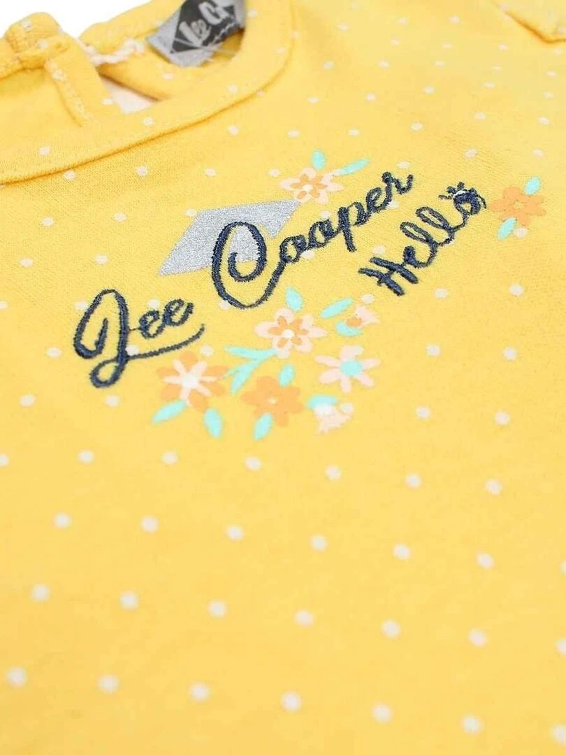 Lee Cooper Ensemble Body short bandeau bébé fille Imprimé Logo Jaune