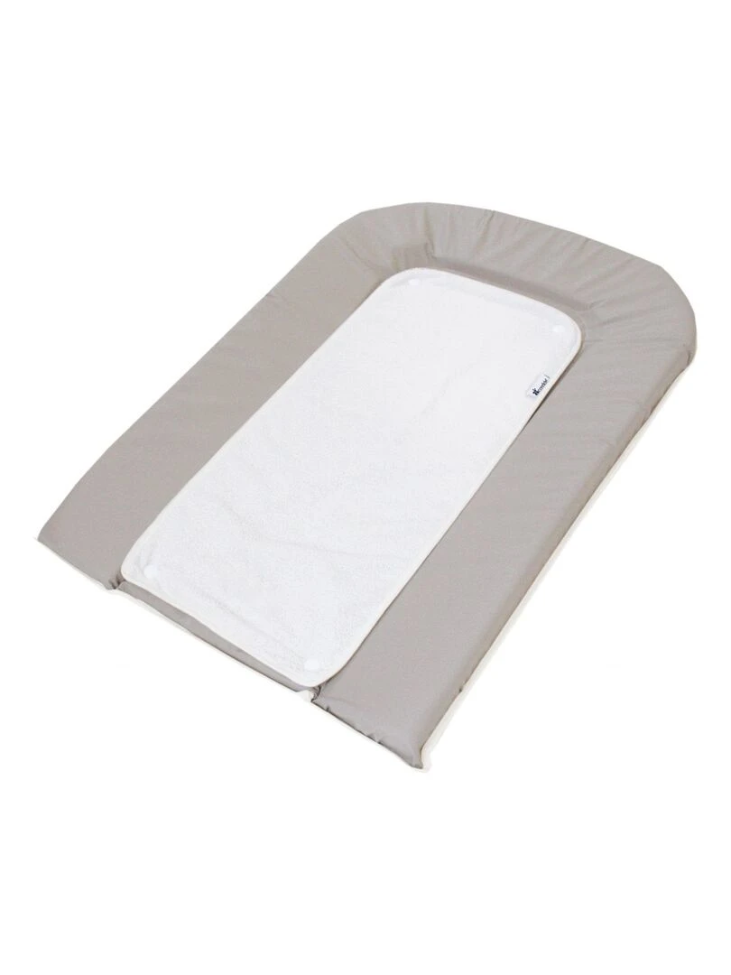 Candide Matelas à langer PVC gris + 2 éponges pressionnées blanches Gris