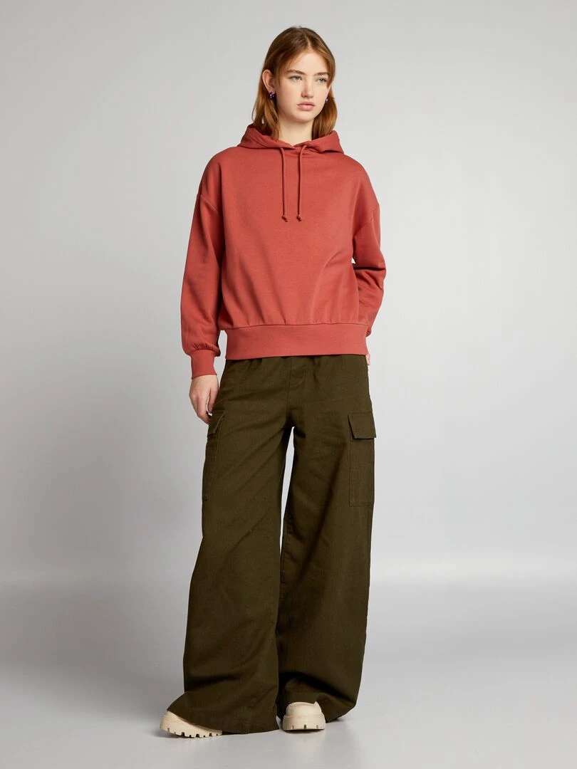 Sweat à capuche à motifs rouge