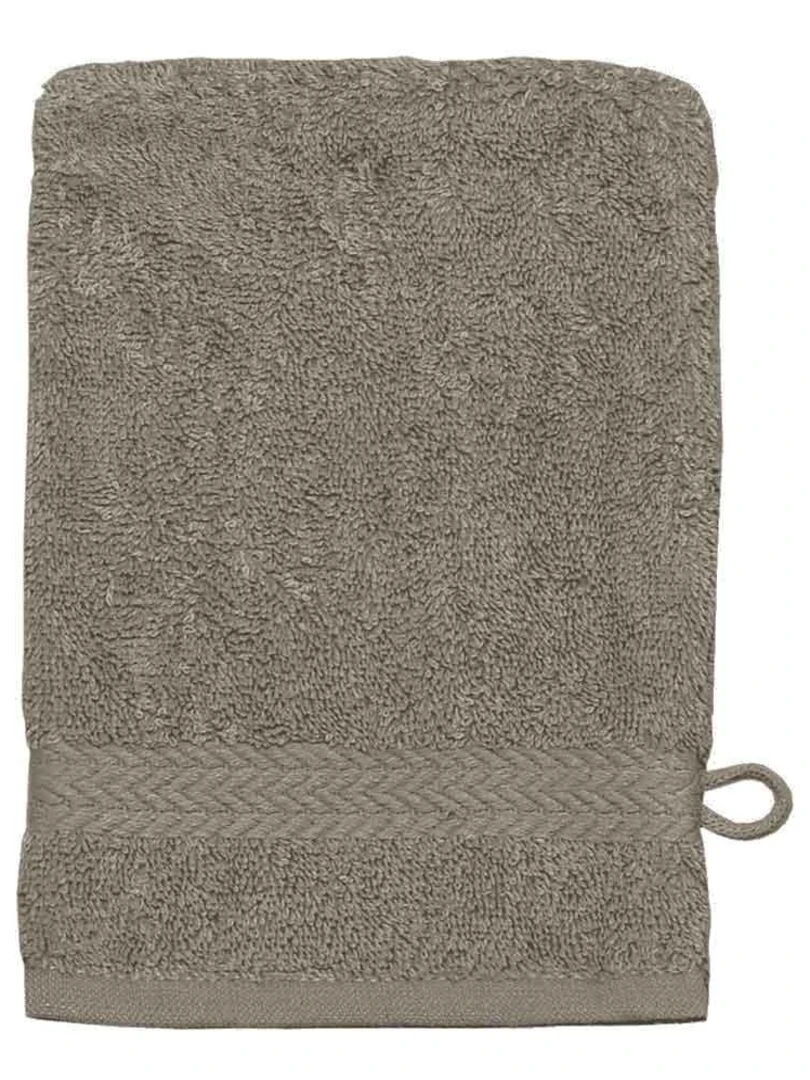 Lot de 3 Gants de toilette en coton 550gr/m² mastic Beige foncé