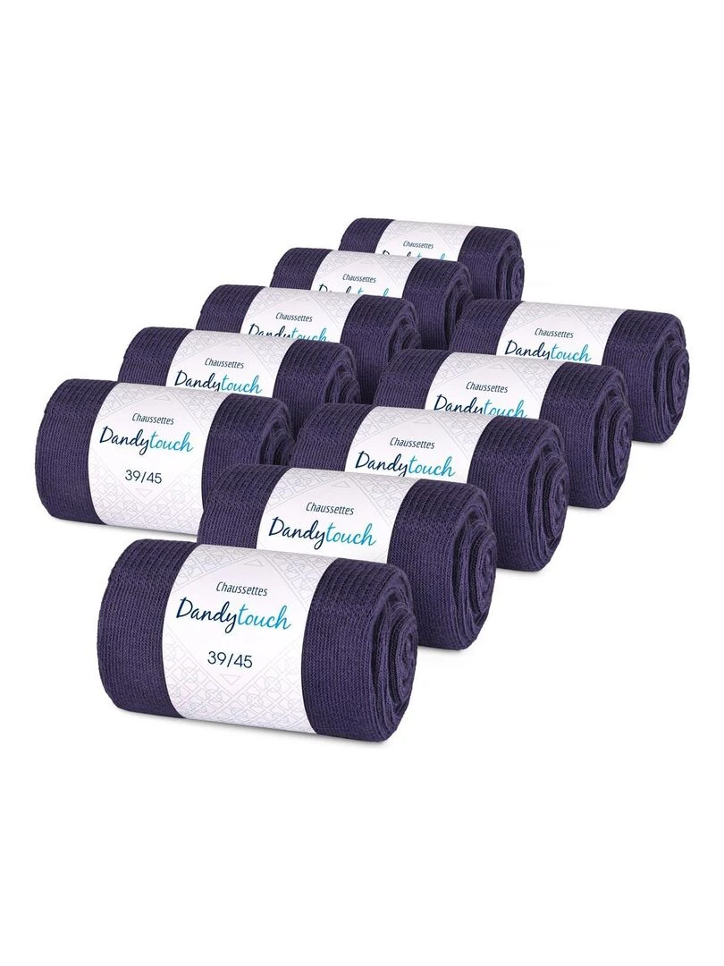Chaussettes Jersey Coton Lot 10 Paires Fabrication UE Violet aubergine
