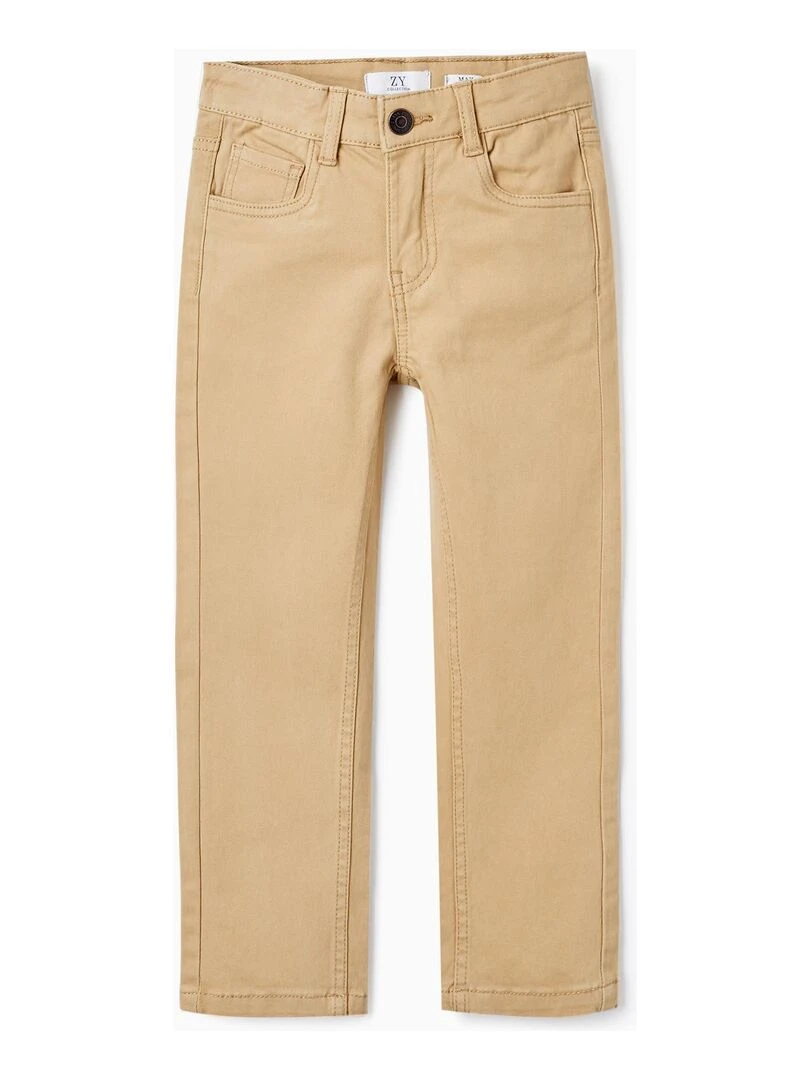 Pantalon en sergé de coton pour garçon 'Skinny' PICASSO Beige
