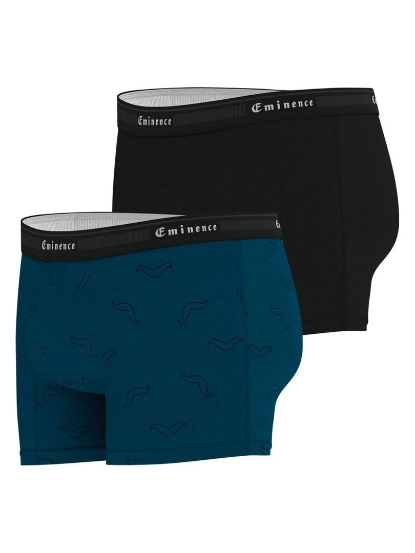 Lot de 2 boxers homme Tailor   Noir Kaki Bleu