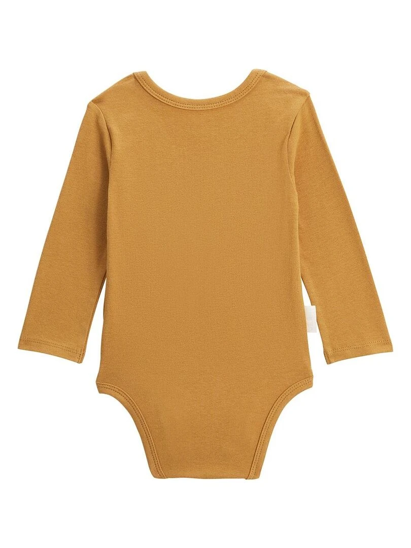 Lot de 2 bodies bébé manches longues Charlie   Moutarde