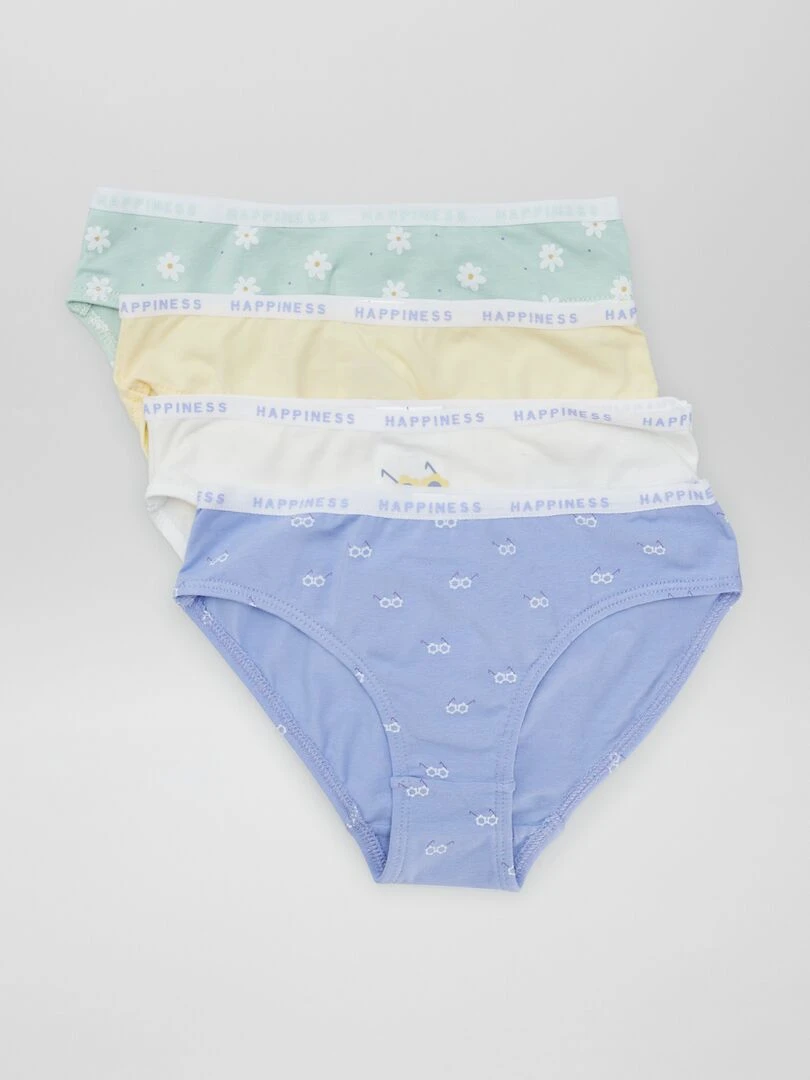 Lot de 4 culottes imprimées Fleurs