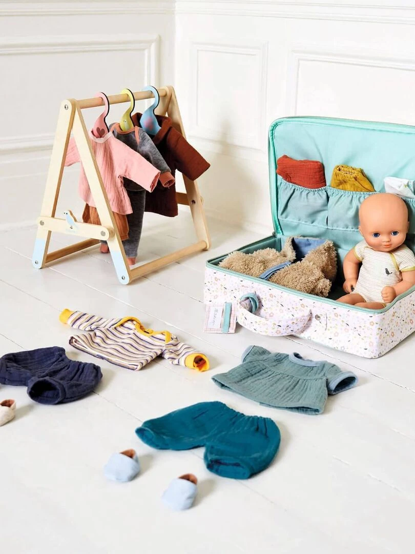 Accessoire pour poupon Poméa 32 cm : Portant vêtements  3 cintres   N/A
