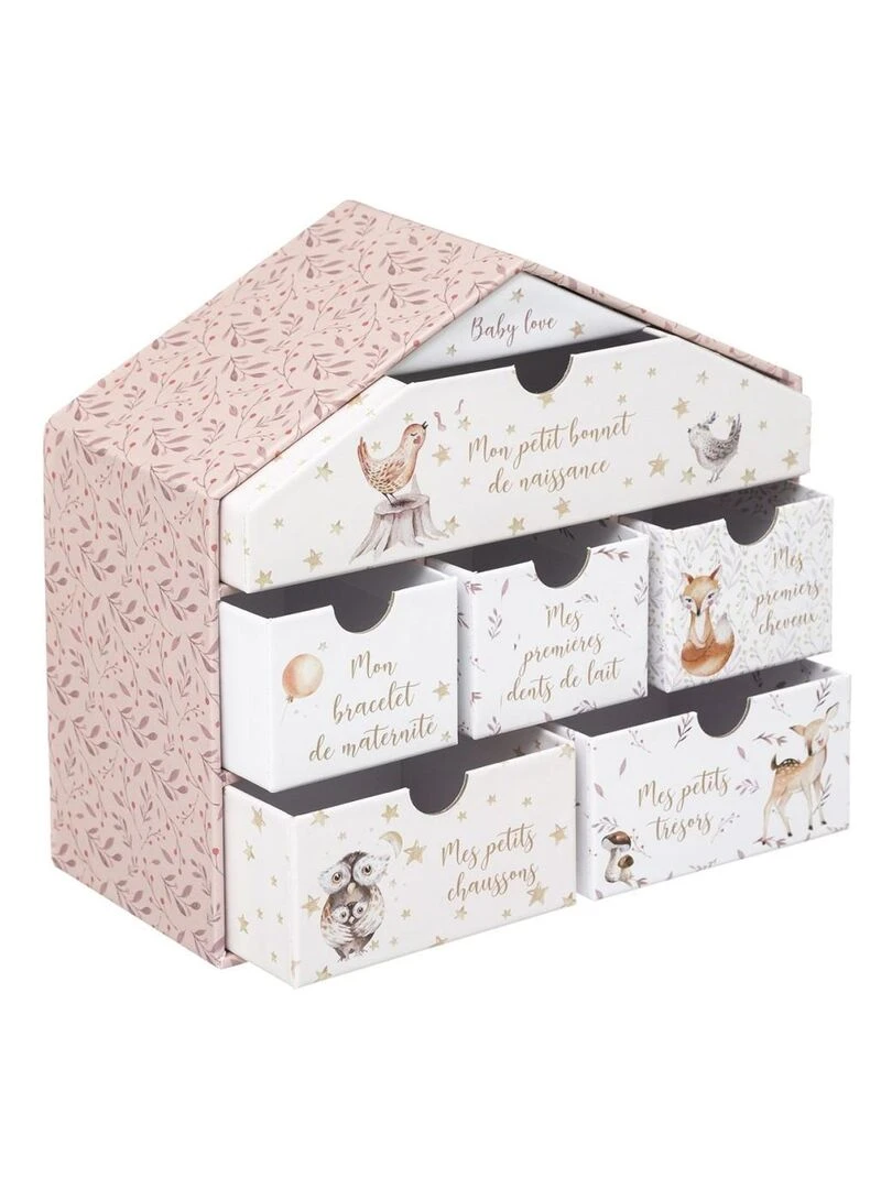 Coffret naissance mini maison rose Rose