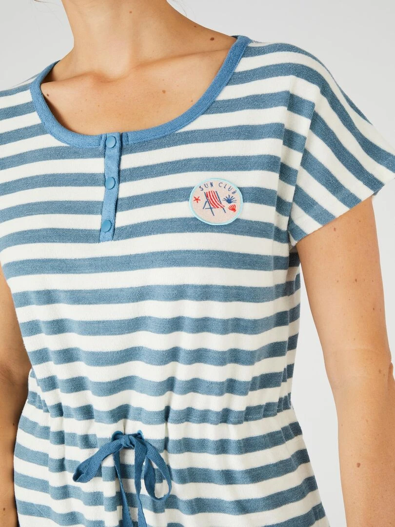 Chemise de nuit en éponge Damart Bleu