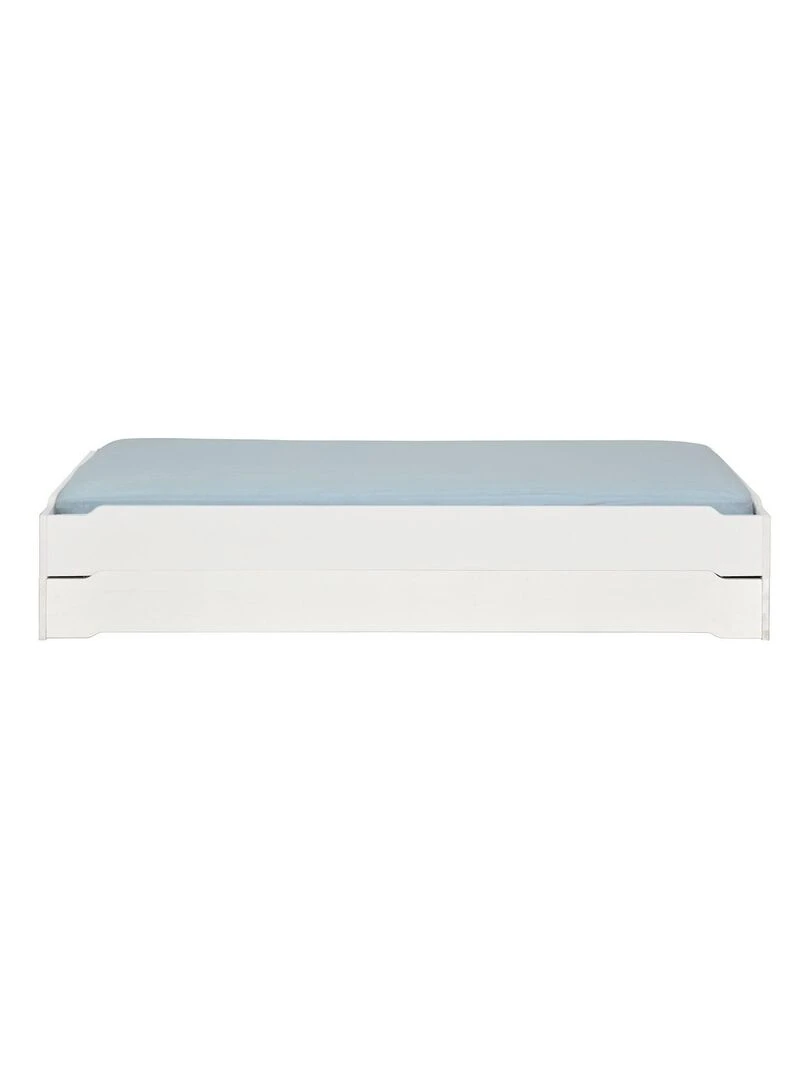 Pack 2 lits empilables et 2 matelas Jelly AKITEN RETAIL Blanc Blanc