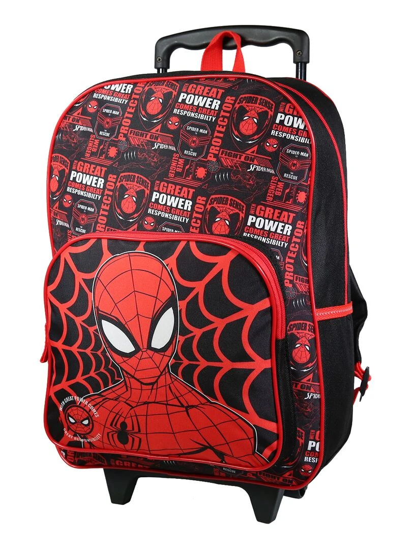 BAGTROTTER Sac à dos à roulettes Marvel Spider Man Noir Toile d'araignée Noir