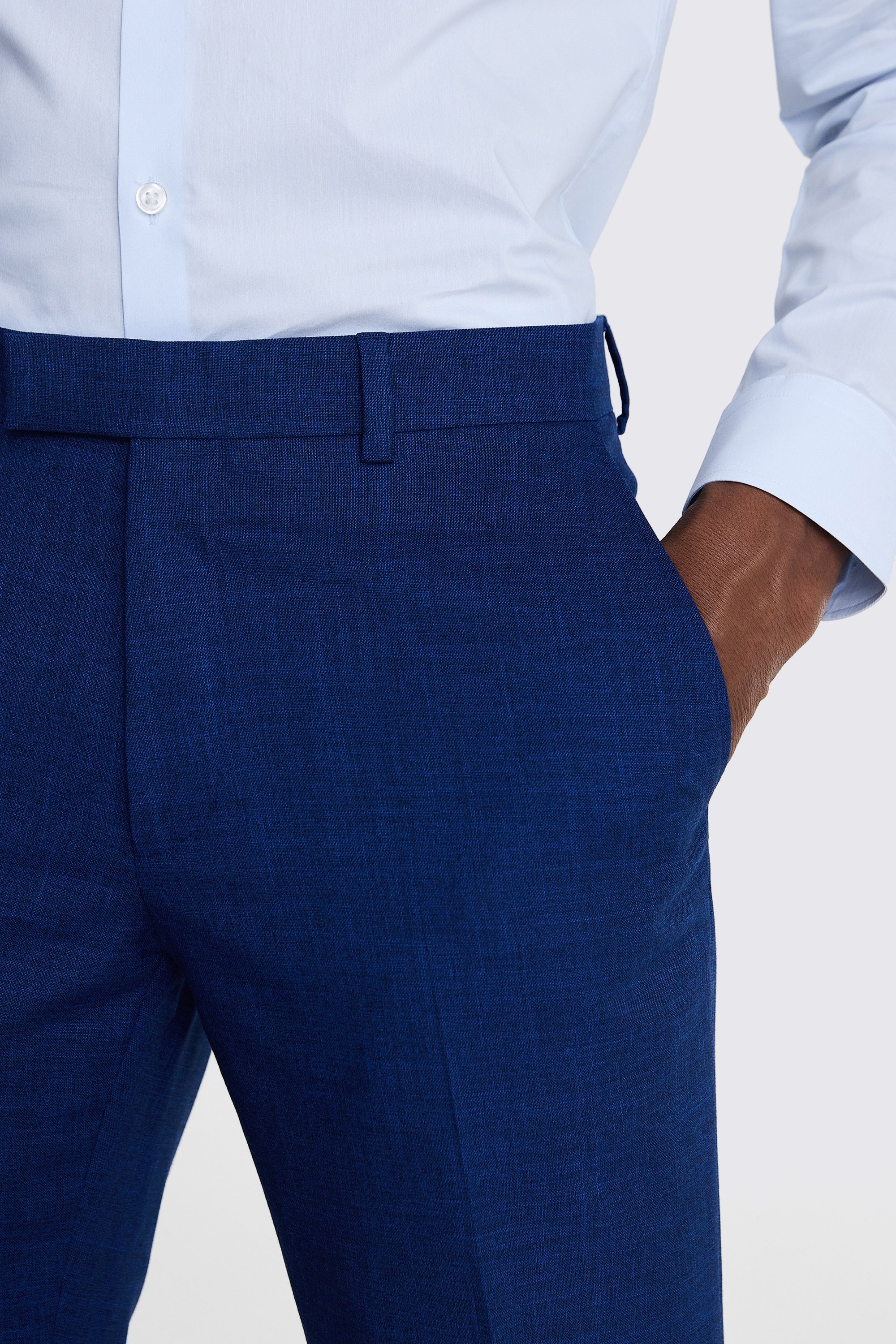 Slim Fit Blue Slub Trousers   Buy Online at Moss