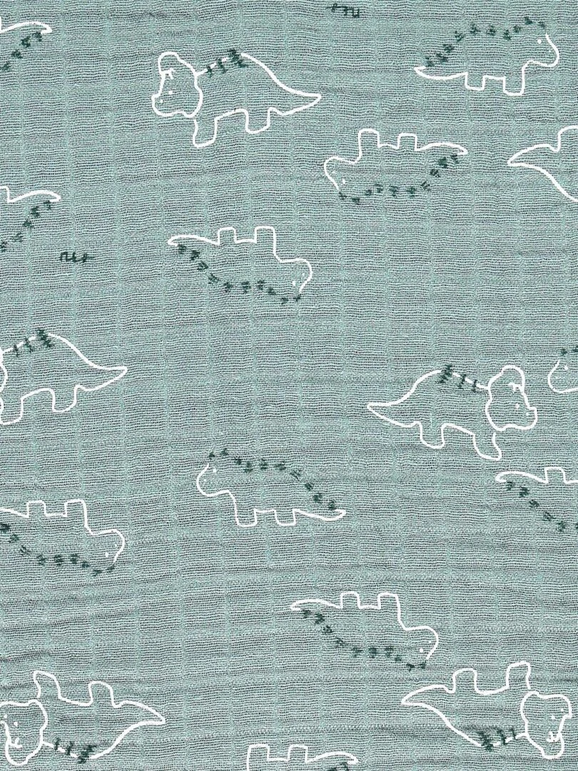Housse de couette dino en mousseline BIO 100 x 140 cm    Noukie's   Bleu