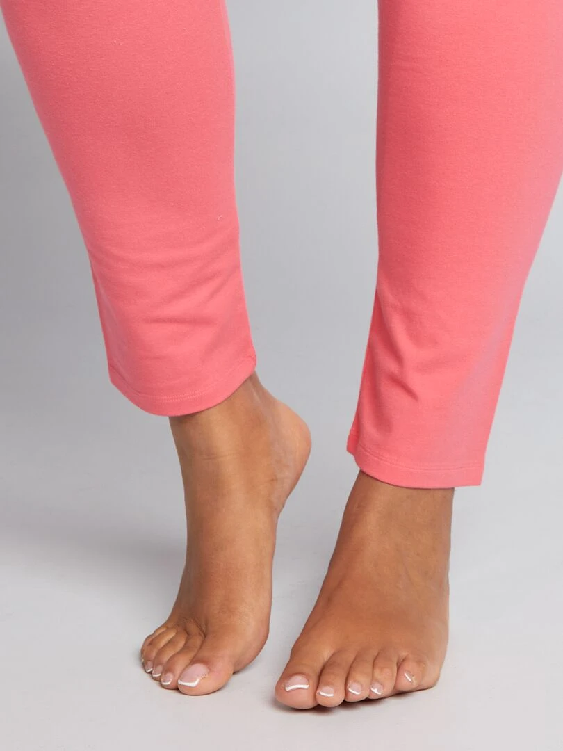 Legging en jersey uni   Rose